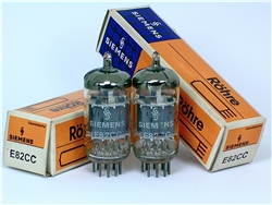 NOS SIEMENS HALSKE E82CC 12AU7-WA ECC802S 12AU7 MATCHED PAIRS TRIPLE-MICA 1962-3