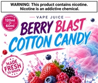 Berry Blast Cotton Candy Vape Juice by Orleans Vapor Company 120ml & 60ml