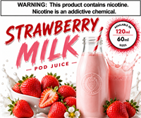 Strawberry Milk Pod Juice by Orleans Vapor Company 120ml & 60ml
