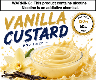 Vanilla Custard Pod Juice by Orleans Vapor Company 120ml & 60ml