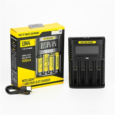 Nitecore UM4 4 Bay Digital LCD Battery Charger