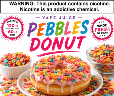 Pebbles Donut Vape Juice by Orleans Vapor Company 120ml & 60ml