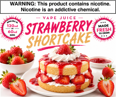 Strawberry Shortcake Vape Juice by Orleans Vapor Company 120ml & 60ml