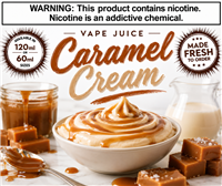 Caramel Cream Vape Juice by Orleans Vapor Company 120ml & 60ml