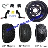 10" Black Steel Wagon Wheel, Tire and Jakes 6" Lift Kit Combo