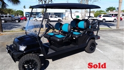 2017 Street Legal Gas Black Alpha 6 Passenger Club Car Golf Cart