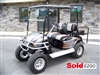 EZGO TXT Electric Silver Black Pinstripe Golf Cart