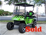 EZGO TXT Gas Green & Black Tribal Flame Golf Cart