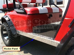 EZGO TXT Rocker Panels in Diamond Plate Aluminum