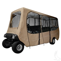 6 Pass. 4-Sided Golf Cart Enclosure Extended Top