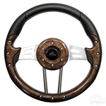 13" Aviator 4 Wood Grain Steering Wheel
