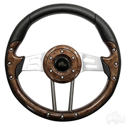 13" Aviator 4 Wood Grain Steering Wheel