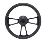 14 Inch Black Muscle Black Half Wrap Steering Wheel