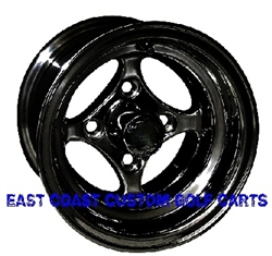 10x7 Black Indy Aluminum Golf Cart Wheel