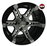 12x7 RHOX RX250 Machined Black Golf Cart Wheel