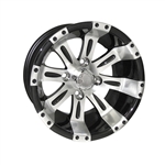 12x6 Vegas Centered Machined Black Golf Cart Wheel