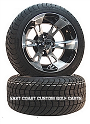 12x7 ITP SS 112 Machined Wheel with Low Profile Golf Cart Tire