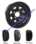 12x7 Black Wagon Steel Wheel with Your Choice of Lifted Tire