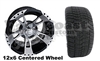 12x6 RX200 Centered Wheel with Low Profile Golf Cart Tire