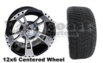 12x6 RX200 Centered Wheel with Low Profile Golf Cart Tire