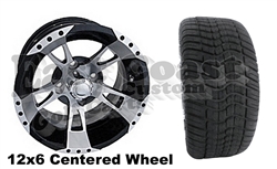 12x6 RX200 Centered Wheel with Low Profile Golf Cart Tire