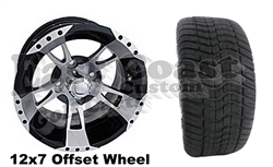 12x7 RHOX RX210 Wheel with Low Profile Golf Cart Tire