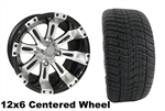 12x6 RX171 Centered  Vegas Wheel with Low Profile Golf Cart Tire