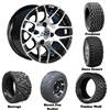 14x7 GTW Pursuit Machined Wheels with Lifted Golf Cart Tire