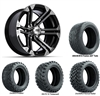 14x7 GTW Specter Machined Wheels with Lifted Golf Cart Tire