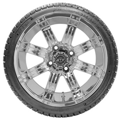14x7 Chrome Tempest Wheel and Low Profile Tire