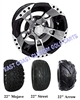10x7 RX190 Machine Black Golf Cart Wheel with Your Tire Choice