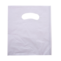 Boutique Carry Bags White Die Cut Handle LDPE 200 x 300 x 50um