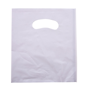 Boutique Carry Bags White Die Cut Handle LDPE 200 x 300 x 50um