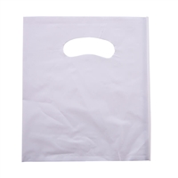 Boutique Carry Bags White Die Cut Handle LDPE 300 x 400 x 50um