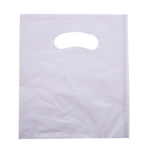 Boutique Carry Bags White Die Cut Handle LDPE 400 x 500 x 50um