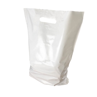 Boutique Carry Bag White Patch Handle LDPE 400 x 500 x 50um