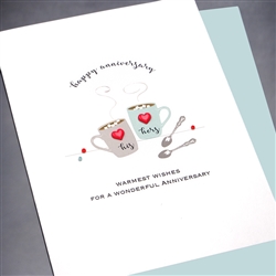 Anniversary  " Coffee Cups "  AN29 Greeting Card