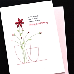 Anniversary  " Big Red Flower "  AN57 Greeting Card