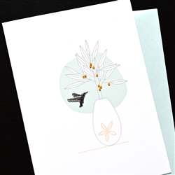 Blanks " Hummingbird / Aqua "  BB16  Greeting Card