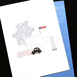 Blanks " Car & Flag "  BB36  Greeting Card