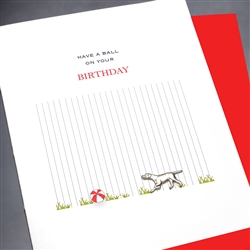 Birthday  " Dog & Ball "  BD129 Greeting Card