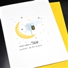 Birthday  " Owl & Moon "  BD209 Greeting Card