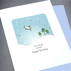 Birthday " Flying Pig "  BD251 Greeting Card