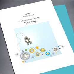 Birthday  " Belated / Spaceman "  BD373 Greeting Card