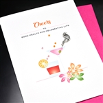Birthday  " Cheers / Flamingo "  BD540 Greeting Card