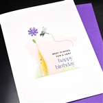 Birthday  " Dragon Fly & Flower "  BD578 Greeting Card