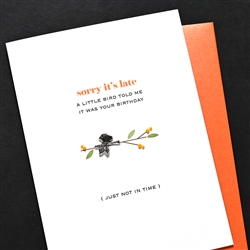 Birthday  " Sorry It's Late "  BD669 Greeting Card