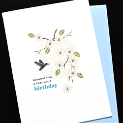 Birthday  " Bird & Branches "  BD686 Greeting Card