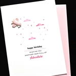 Birthday  " Pink-Airplane "  BD748 Greeting Card
