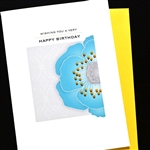 Birthday  " Blue Poppy "  BD752 Greeting Card